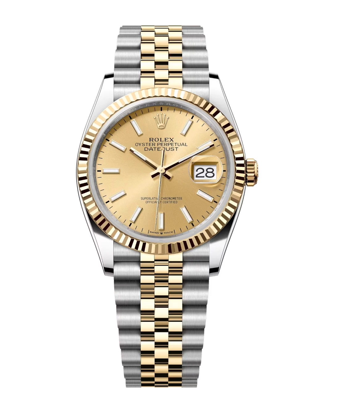 Rolex Lady-Datejust 28 Oyster Perpetual watch with champagne-colour dial and yellow gold details