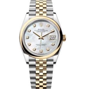 Rolex Datejust 31 Oyster Perpetual Oystersteel and yellow gold white mother-of-pearl, diamond-set dial Jubilee band Reference 278243