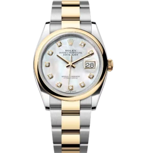 Rolex Datejust 31 Oyster Perpetual Oystersteel and yellow gold white mother-of-pearl, diamond-set dial Oyster band Reference 278243