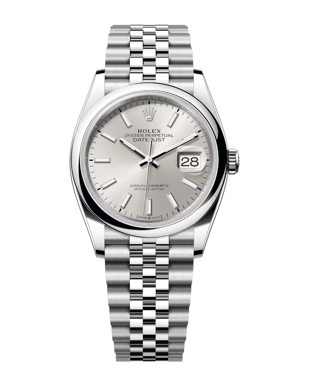 Rolex Datejust 31 Oyster Perpetual watch with silver dial and Jubilee band