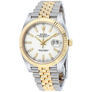 Rolex Datejust 41 White Dial Steel Yellow Gold Jubilee