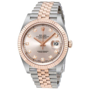 Rolex Date Just Sundust Diamond Dial Steel and 18 Everose Gold Jubilee