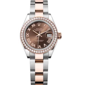 Rolex Lady-Datejust 28 Oyster Perpetual Oystersteel and Everose gold chocolate dial Oyster band Reference 279381RBR