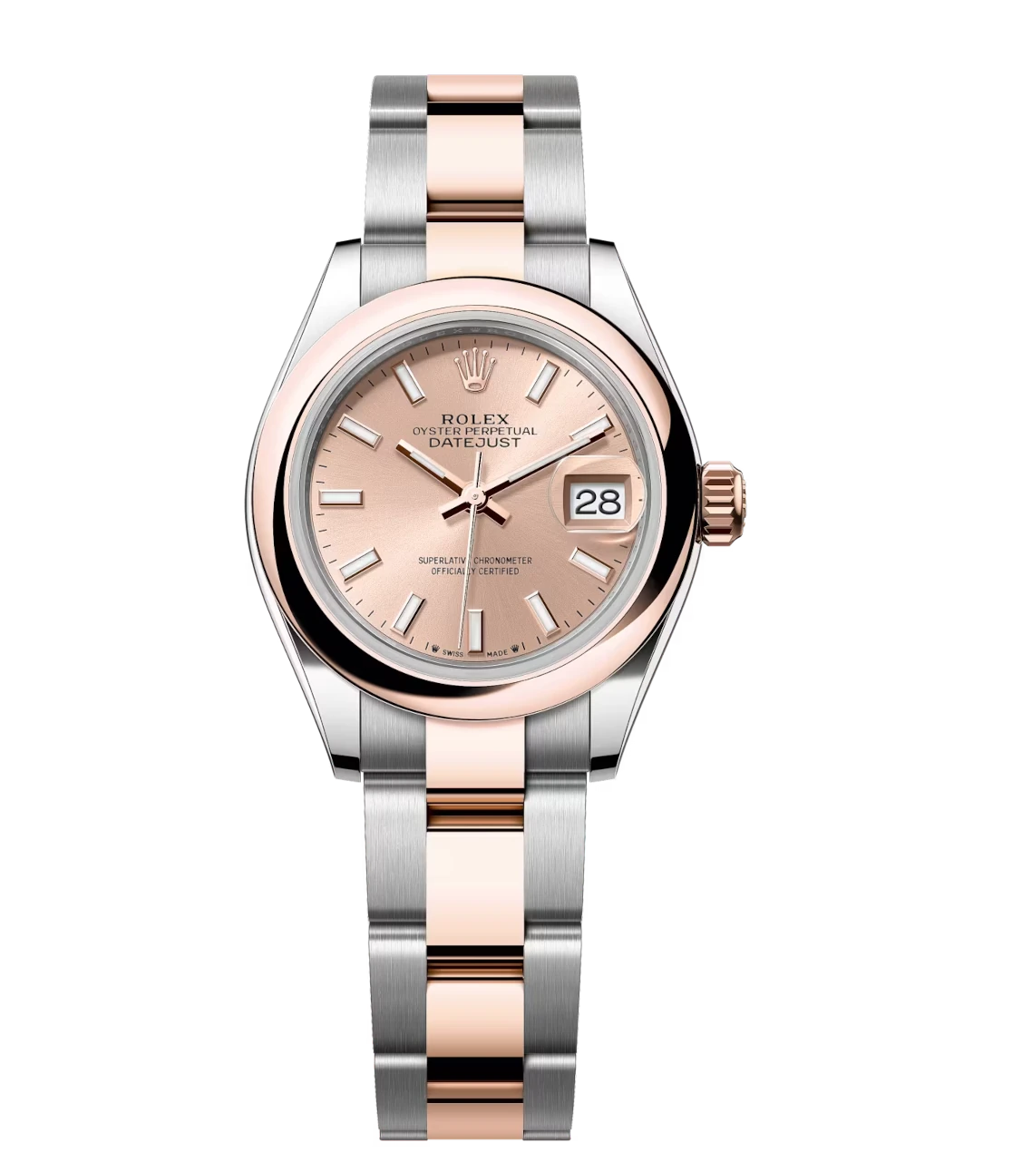 Rolex Lady-Datejust 28 Oyster Perpetual Oystersteel and Everose gold rosé-colour dial Oyster band Reference 279161