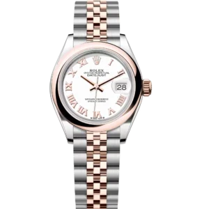 Rolex Lady-Datejust 28 Oyster Perpetual Oystersteel and Everose gold white dial Jubilee band Reference 279161