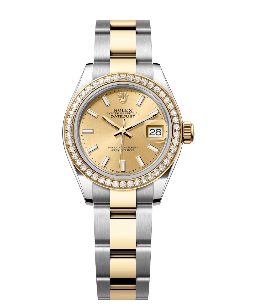 Rolex Lady-Datejust 28 Oyster Perpetual watch in Oystersteel and yellow gold with champagne-colour dial