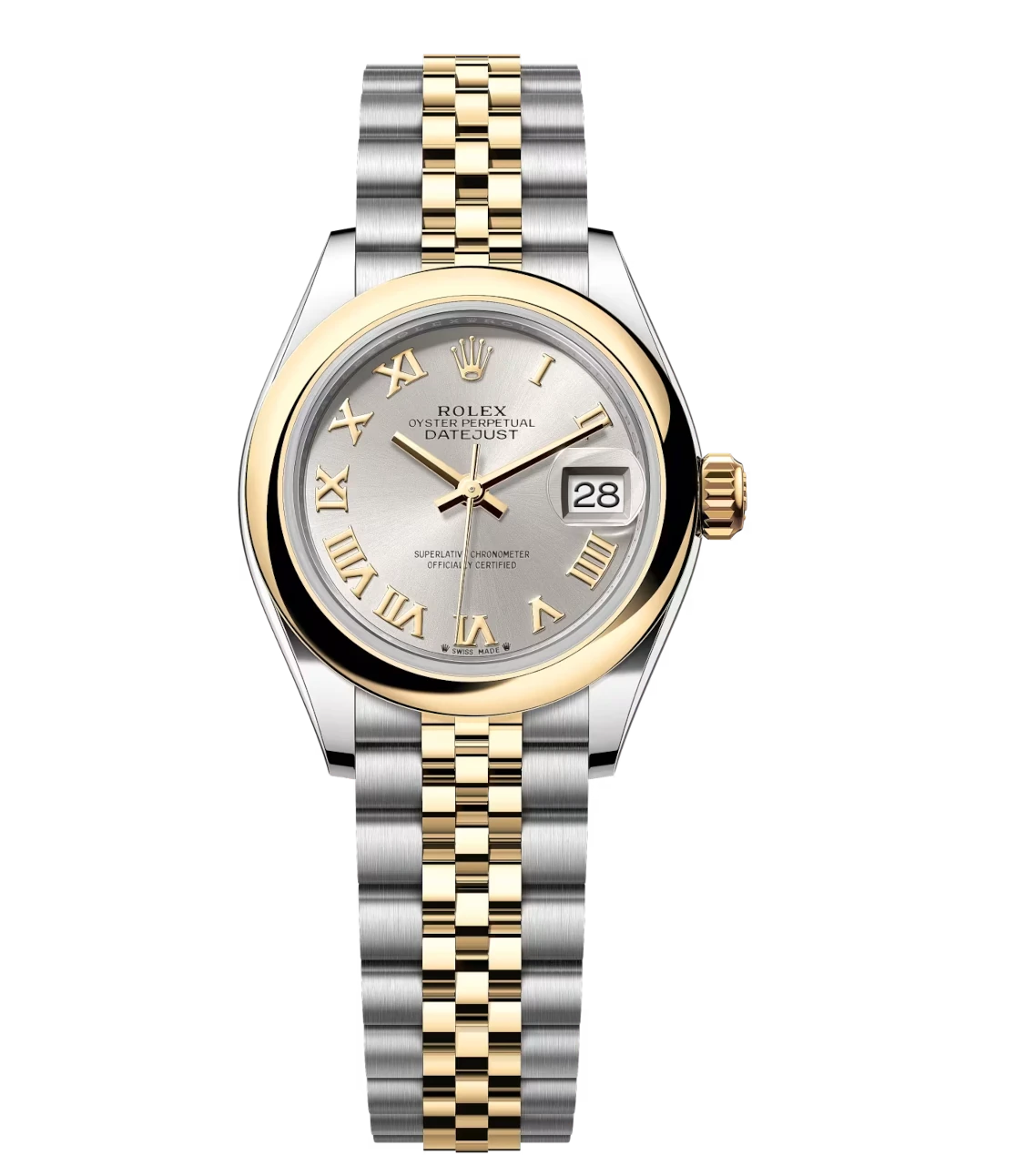 Rolex Lady-Datejust 28 Oyster Perpetual Oystersteel and yellow gold silver dial Jubilee band Reference 279163