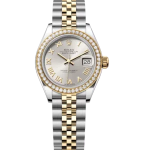 Rolex Lady-Datejust 28 Oyster Perpetual Oystersteel and yellow gold silver dial Jubilee band Reference 279383RBR