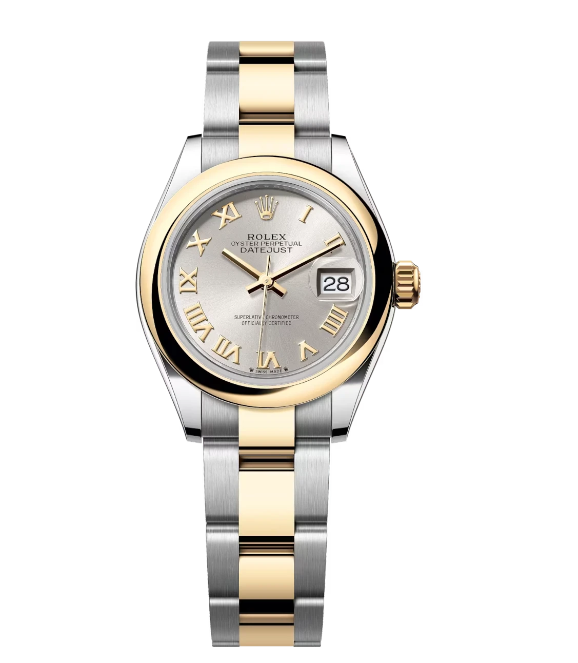 Rolex Lady-Datejust 28 Oyster Perpetual Oystersteel and yellow gold silver dial Oyster band Reference 279163