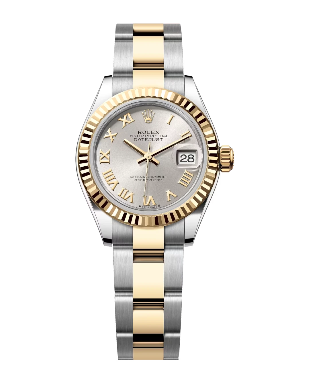 Rolex Lady-Datejust 28 Oyster Perpetual Oystersteel and yellow gold silver dial Oyster band Reference 279173
