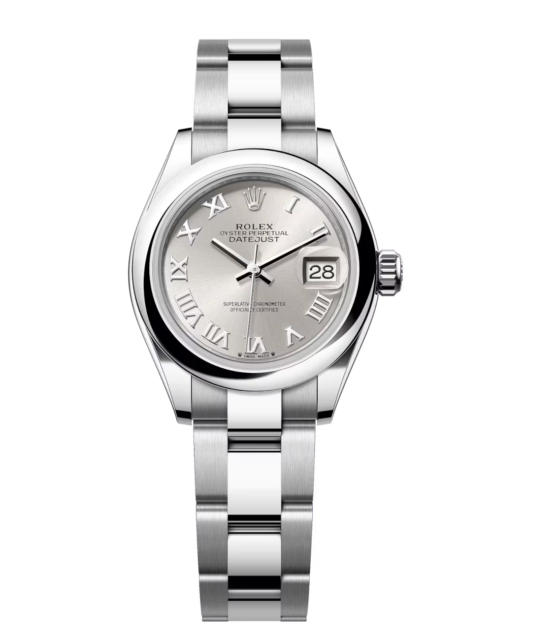 Rolex Lady-Datejust 28 Oyster Perpetual Oystersteel silver dial Oyster band Reference 279160