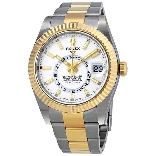 Rolex Sky-Dweller 40 Oyster Perpetual watch in Oystersteel and yellow gold with intense white dial