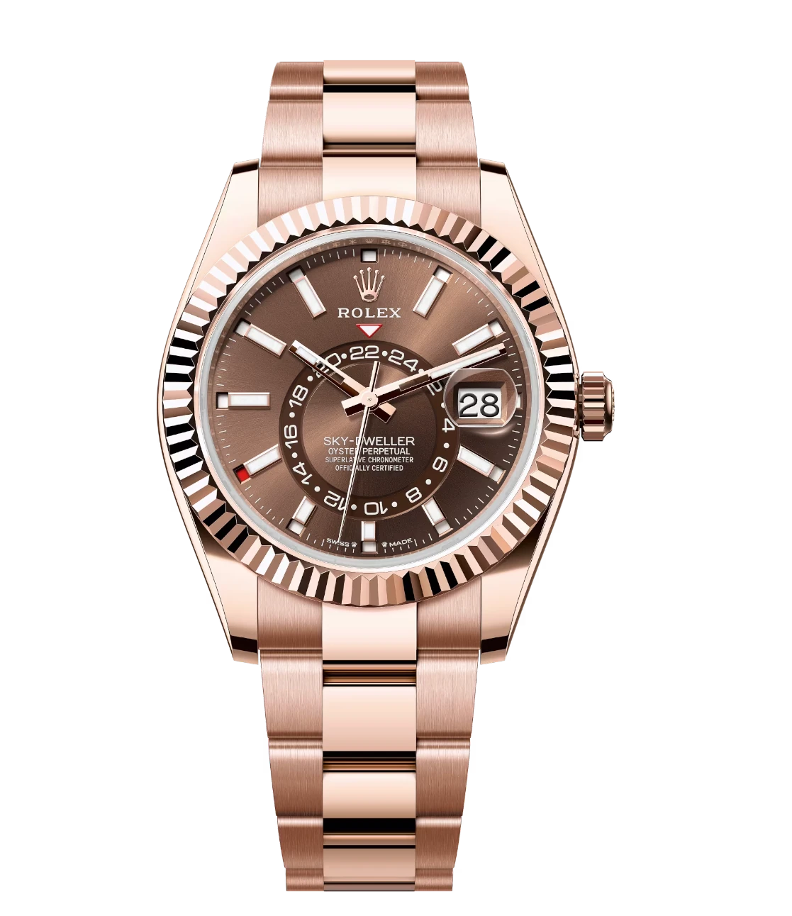 Rolex Sky-Dweller 42 Oyster Perpetual 18 ct Everose gold chocolate dial Oyster band Reference 336935