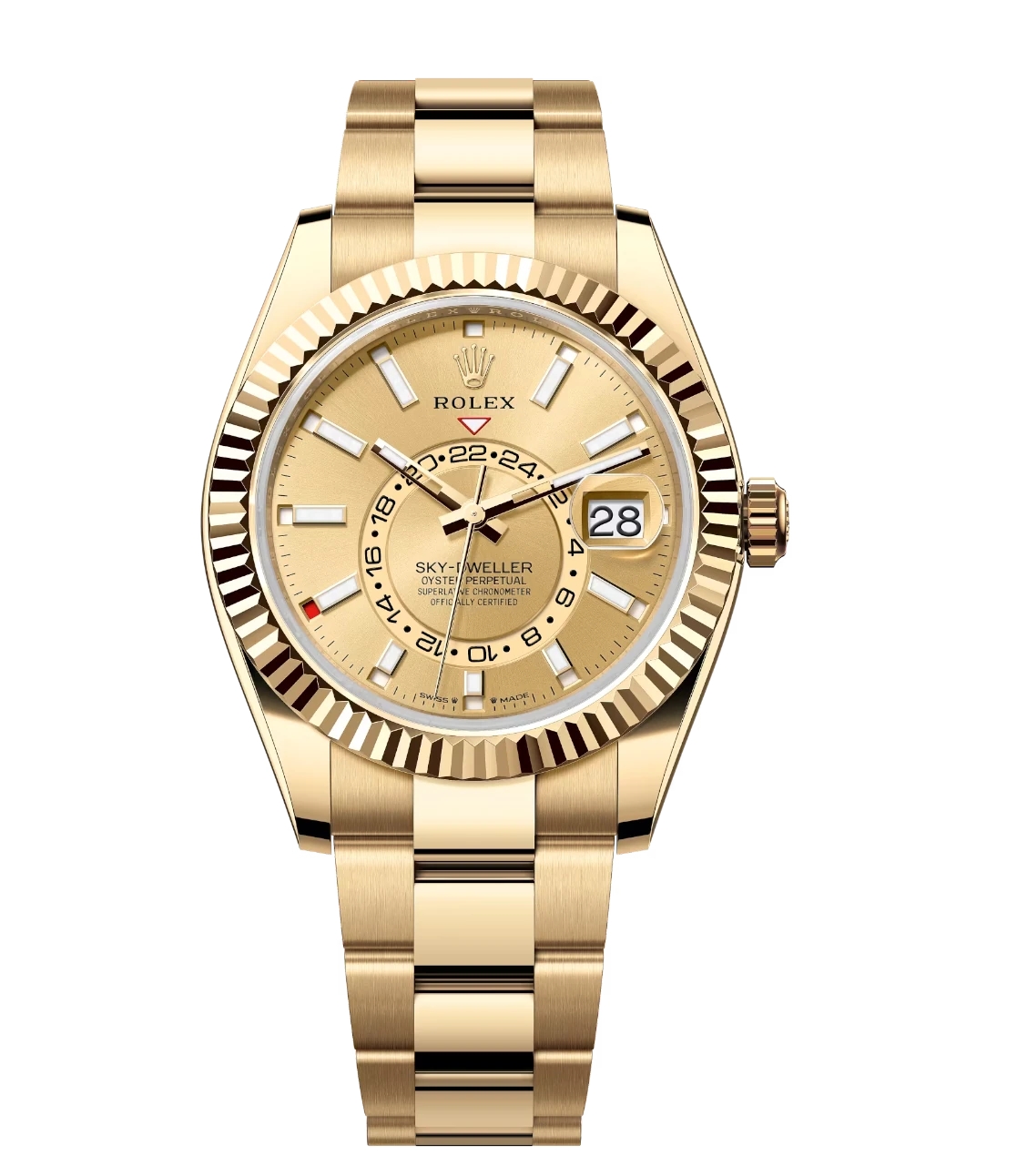 Rolex Sky-Dweller 42 Oyster Perpetual 18 ct yellow gold champagne-colour dial Oyster band Reference 336938