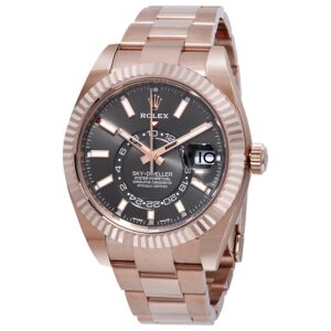 Rolex Sky-Dweller 40 Oyster Perpetual 18 ct Everose gold slate dial Oyster band Reference 326934BLSO