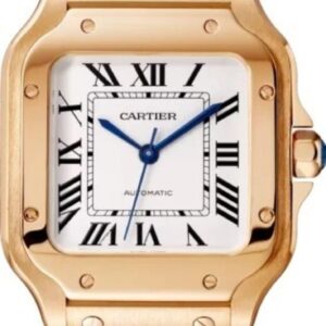 Santos De Cartier White Dial Rose Gold 35mm